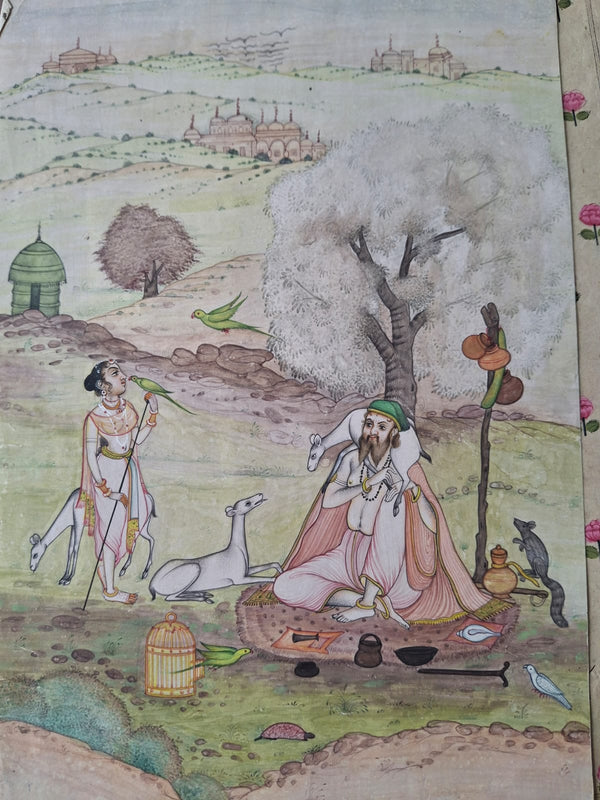 The Mystic's Sanctuary: Sufi or Hermit with Female Devotee and Animals