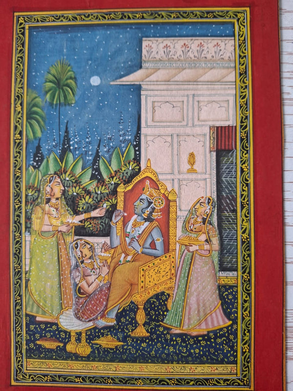 Shree Krishna in the Moonlight: The Darbar of Devotion