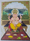 Shree Ganesha: Royal Gold Miniature with Natural Stone Pigments