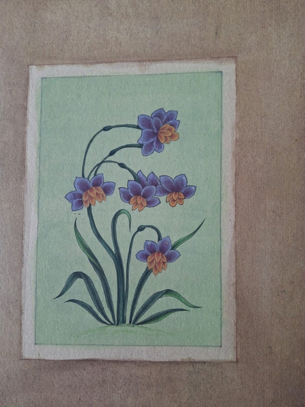 Purple and Gold Floral Study: Naturalistic Miniature